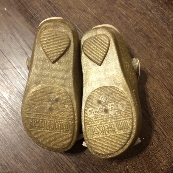 CAT Mini Melissa Ultragirl Gold Mary Jane Shoes Sz 7 - Picture 6 of 13